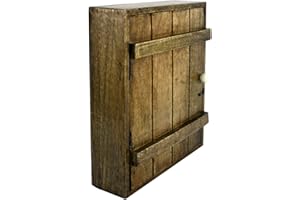 EliteKoopers Solid Wood Wall Hanging Key Cabinet with 6 Hooks For Home Uses
