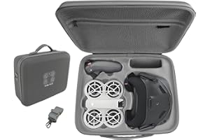 CISSIYOG Leichte Tragetasche kompatibel mit DJI Neo Fly More Combo,PU-Leder Harte Tragetasche mit Schultergurt,Aufbewahrungs Tasche,Wasserdichter Koffer,für RC-N3,Propellern und Zwei-Wege-Lade-Hub-Zubehö