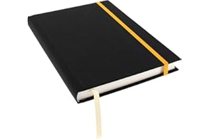 ‎GOLDBUCH goldbuch 64935 Notizbuch Linum, Notizheft im DIN A5 Format, Kladde mit 200 chamoisfarbene Blankoseiten, Einband Leinen, Buch Schwarz