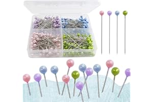 SIYINGSAERY 320 PCS Sewing Pins 38mm Multicolor Head Pins Straight Quilting Pins Dressmaking Pins Fabric Pins Round Pearl Head Pins Pearlized Straight Pins for Dressmaking, Quilting, Jewellery Crafts