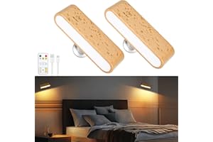 AVANLO Rechargeable Wall Lights with Remote, 2PCS Battery Operated Magnetic Wall Lights Indoor, 3 Dimmable Color, 360° Rotatable, Wireless Wall Sconces for Bedroom, Living Room