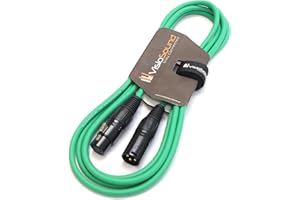 VisioSound Premium Microphone Lead Male XLR to Female XLR/Pro Noiseless Balanced Cable (3m, Green)