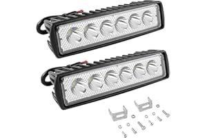 Indrnif 2 Stück LED Arbeitsscheinwerfer Offroad Zusatzscheinwerfer 18W 12V Zusatzscheinwerfer 6000K Scheinwerfer IP67 Wasserdicht Rückfahrscheinwerfer für Trecker Bagger SUV, UTV, ATV, LKWs