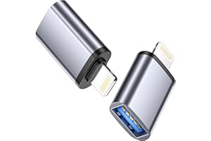 HOSOW Adaptateur USB vers Lightning (Lot de 2), Adaptateur USB iPhone Adaptateur OTG USB 3.0 Pour iPhone 14 13 12 11 Pro Max/iPad Pro,Air, Compatible avec clés USB, Claviers MIDI, Souris et Appareils Photo