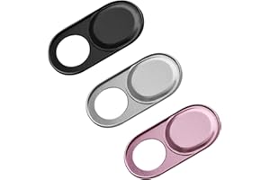 kwmobile Osłona kamery internetowej kompatybilna z osłoną aparatu, 3 x samoprzylepny suwak ze stopu aluminium do laptopa - czarny/srebrny/różowe złoto