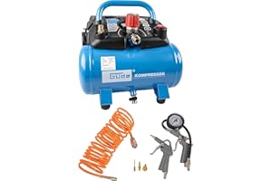 Güde Sprężarka Airpower 190/08/6 (bezolejowa, maks. ciśnienie 8 barów, kocioł 6 l, 1100 W, eff. ilość dostawy 145 l/min, reduktor ciśnienia/manometr/śruba spustowa kondensatu, w zestawie 6-częściowy