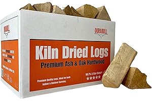 DURABULL HARDWOOD LOGS-9kg/24 litres Premium Kiln Dried OAK & ASH Logs for Wood Burners, Fireplaces, Home Fires & Fire Pits. Hot, Long Burning, Sustainable, Ethical Fire Wood in Recycled Boxes