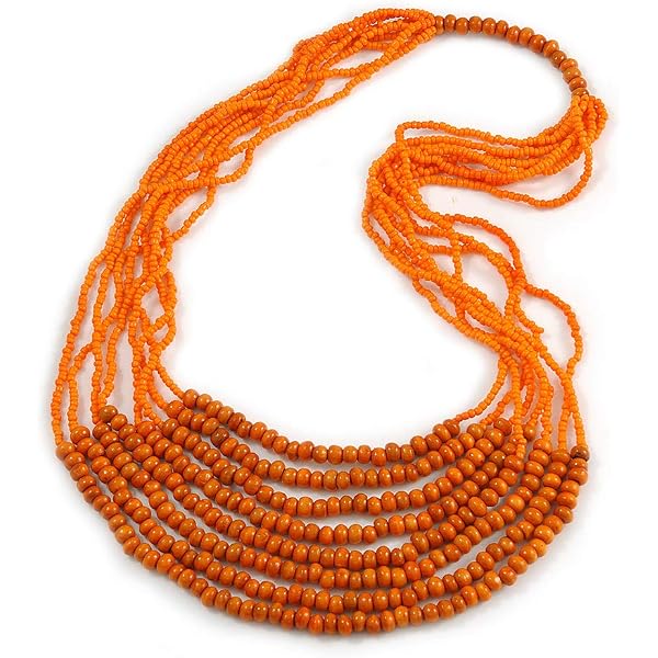 Avalaya Collana In Corda Di Cotone Con Perline E Bottone In Legno – Lunghezza 66 Cm, Stile Boho, Unica, Naturale