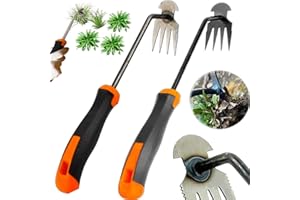 Binggunyo 2 PCS Désherbeur Manuel pour Le Jardinage, Arrache Racine,Outil De Désherbage Manuel,Extracteur Mauvaises Herbes,Outil De Jardinage Grattoir à Joints avec Outil De Manche en Caoutchouc