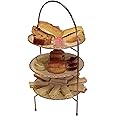 Chef-Hub Medium 3 Tier Round Stainless Steel Afternoon Tea Stand, Cake Patisserie, Muffins, Biscuits Table Display, Pack of 1