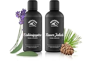 ‎BERGBAD BERGBAD 2 x 100ml STRESSFREI Set BIO Saunaaufguss Lavendel + Salbei und Eukaliptus + Zirbe - wohltuendes, erfrischendes Sauna-Aufgussmittel mit Bio-Alkohol, Wasser und 100% BIO Ölen