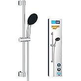 GROHE Vitalio Start 110 S&uuml;rg&uuml;l&uuml; Duş Seti, 110mm Yuvarlak 3 Akışlı El Duşu, 600mm S&uuml;rg&uuml;l&uuml; Ray, 1750mm Duş Hortumu, Duş Başlığı
