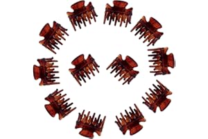 FUYOAL 12 Pieces Small Hair Clips,3cm x 2cm/1.18inch x 0.78 inch Brown Mini Hair Claw Clips Plastic Hair Jaw Clips for Women and Girls