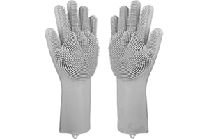 ZKSMNB Pet Grooming Gloves, Gentle Dog Bathing Scrubber Gloves, Silicone Hair Removal Gloves with High Density Teeth Efficient Pet Hair Remover Mitt for Cats, Dogs