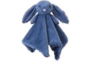 Apricot Lamb Stuffed Animals Navy Blue Bunny Rabbit Comforter Blanket Security Blanket Infant Nursery Character Blanket Luxury Snuggler Plush Baby Lovey(Navy Blue Bunny)