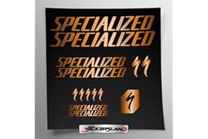 Stickersland® Kit Compatible with Specialized MTB Mountain Bike Frame and Helmet | Decals Sticker Decal Bike Logos | Stickersland® (Copper / Shiny Bronze Metallic)