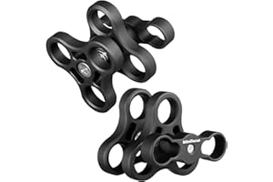 MINIFOCUS 2PCS 1'' Aluminium Triple Holes Ball Clamp Mount für Unterwasser Tauchen Licht Arme Tray System, Fotografie Tauchen Kamera, 360° Clip für GoPro Action Kamera Taschenlampe Arms System