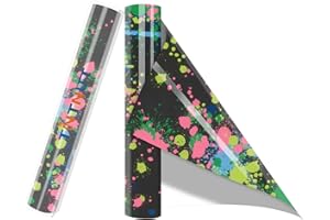 Tintnut Splash Heat Transfer Vinyl Roll - 12 Inch * 5ft Blue Watercolor Ink Patterned HTV Splatter Iron On Vinyl DIY T-Shirts Hats Clothes Canvas Bags for Cricut or Silhouette Cameo