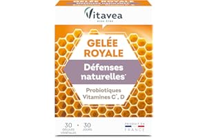 VITAVEA BIEN-ETRE Vitavea - Gelée Royale, Probiotique - Complément Alimentaire Fortifiant Stimulant - Vitamine C Vitamine D - Produits de la Ruche - Tonus, Vitalité - 30 capsules - Cure de 1 mois - Fabriqué en France