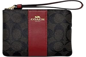 COACH WOMENS Corner Zip Wristlet In Canvas Leather