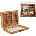 Jiawu Anxiety Bookshelf, Miniature Book Match Boxes Display Case Cabinet, Decorative Book Shelf for Living Room, Desk Ornament (Single Bookshelf)