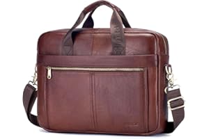 SPAHER Laptoptasche 14/15.6 Zoll Aktentasche Herren Business Tasche Arbeitstasche Herren Echtleder Tasche Herren Umhängetasche Schultertasche Messenger Bag Männer Geschenk für Männer