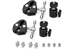 2 stycken rörklämmor, justerbart klämfäste för kameror super clamps, magic arm clamp med 1/4 och 3/8 gängklämmor, klämhållare