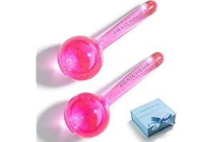 FRAÎCHEUR PARIS Globes De Glace Fraîcheur | Cryo Roller Gelé Pour Massage Du Visage | Ice Roller Pour Soins De La Peau Avec Liquide Antigel À L'Intérieur | Réduit Les Poches, Les Pores | ROSE