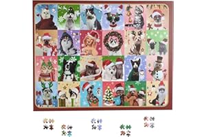 GXDXMBD 2024 Calendrier de l'Avent puzzle,Puzzle de calendrier de l'Avent Enfant,Puzzle de Noël,1008 pièces 24 boîtes de puzzles pour compte à rebours de Noël,Cadeau de Noël pour garçons et fille (C)