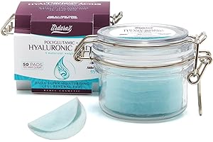 Ardaraz Discos de renovación celular con Acido Hialurónico y Poliglutámico. Discos impregnados en Tónico Facial Hidratante. Efecto volumen y Antiarrugas. Peeling facial suave de uso diario 50 ud