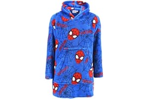 Marvel Spiderman Batamanta para Niños, Batin de Estar por Casa Polar Suave, Sudadera de Casa con Capucha Infantil, Regalo para Niños, Tallas 3 a 8 Años