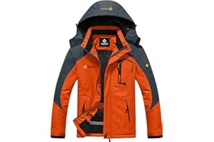 GEMYSE Męska kurtka narciarska, górska, wiatroszczelna, polar, outdoorowa, zimowa, okrycie wierzchnie z kapturem