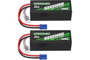 OVONIC 4s Lipo batería 14.8 V 100 C 5200 mAh con Deans T-plug hardcase para RC coche camión Truggy Quadcopter helicóptero camión barco avión (2 piezas)