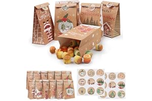 12 sztuk torebek papierowych, małe torebki na prezenty na Boże Narodzenie, Boże Narodzenie, urodziny dziecka, wesele