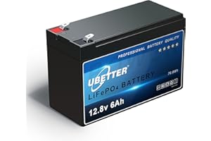 UBETTER LiFePO4 12V 6Ah Lithium Batterie LiFePO4 Akku Wiederaufladbar mit BMS 4000+ Zyklen Deep Cycle 12 Volt 76.8Wh Batteri für Fischfinder, Aufsitzspielzeug