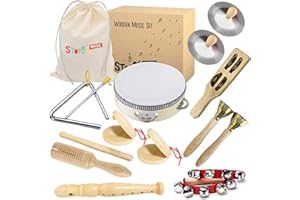 STOIE'S Drewniane instrumenty muzyczne dla dzieci w wieku 5-9 lat Montessori Baby Instrumenty muzyczne dla małych dzieci 3-5 dzieci Instrumenty muzyczne zabawki