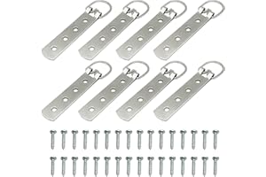 AINIUNIU 8 pezzi Ganci ad Anello a D Resistenti, Ganci per Cornici Cornice con Gancio a Triangolo, Ganci Appendi Quadri con Viti, per Dipinti, Opere D'arte, Quadro a Punto Croce