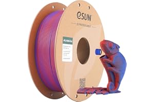 eSUN Dual Colour Mate Filamento, Filamento PLA Mate 1.75mm, Color Sin Brillo, Textura Esmerilada, Carrete de 1KG (2.2 LBS) Filamento de Impresión 3D para Impresoras 3D,Rojo Azul