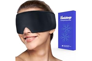 UMISLEEP Masque Migraine - Masque pour les yeux doux et confortable, rafraîchissant, pour soulager la fatigue oculaire, les cernes et les migraines. Masque de sommeil pour hommes et femmes (noir)