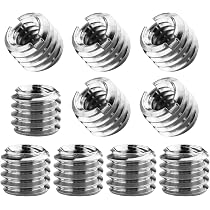 Selens Set 3 Punte In Acciaio Inox Per Treppiede Con Attacco 1/4" - Adattatore Per Monopiede E Supporti Fotografici - 3