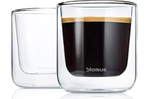 Blomus – Juego de 2 Vasos de Latte Macchiato Nero (85 mm)
