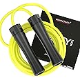 High Activity Polyvinyl Chloride - Adjustable Heavy Jump Rope For Men, Women & Children - Heavy Skipping Rope For Exercise Weighted Jump Rope Tangle Free Jumping Rope (10 Feet, Bright Xanthic)
