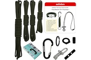 aufodara Outdoor Survival zestaw do samodzielnego wykonania pleciona bransoletka Paracord z linki spadochronowej, łańcuszek z ogniotrwałą