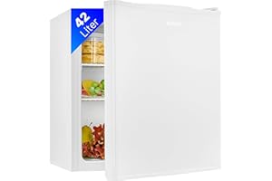 Bomann® Mini Kühlschrank 42 Liter | Getränkekühlschrank klein für Büro, Camping und Gaming | kleiner Kühlschrank leise 39 dB | Minibar mit wechselbarem Türanschlag | 51x45x45 cm | KB 7346 weiß