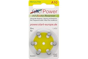 Start - 60 Piles pour Appareil auditif - A10 - PR70 1,45 V - 100 mAh