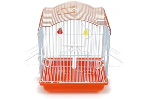 BPS(R) BPS Cage à Oiseaux Métal Petite Cage avec Bol à Nourriture et Abreuvoir Balançoire à Seau Couleur Aléatoire 22,5 x 17 x 28 cm BPS-1209