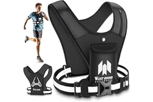 West Biking Running Vest Phone Holder | Fold-out Phone Pouch | Breathable Hi Vis Reflective Running Vest with Buckle, 2 Shoulder Pockets for Keys/Gels, Men Women Running Accessories (Standard Buckle)