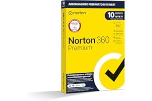NORTONLIFELOCK Norton 360 Premium 2025, Antivirus 10 dispositivi, 15 mesi rinnovo automatico,prodotto fisico