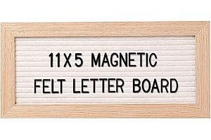 G GAMIT Small Magnetic Felt Letter Board 11x5Inch with Changeable Letters and Numbers, Message board Letter Sign Board in Wood Frame for Anoucement&Notification(White)