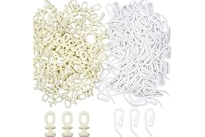 BURKFEEG 100 Stücke Kunststoff Vorhanghaken Gardinenhaken und 100 Stücke Vorhanghaken Schienen-Gleithaken für Duschvorhänge, Türvorhang